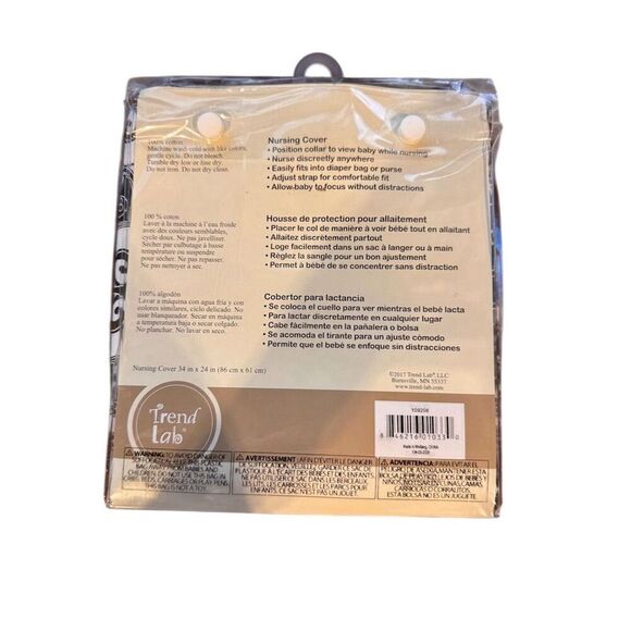 Trend Lab Nursing Cover Black Adjustable Neck Strap - Picture 2 of 7